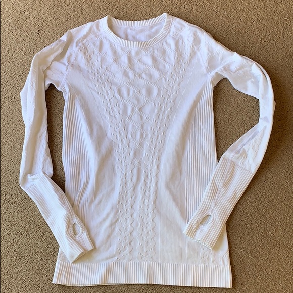 Lululemon Rest less Pullover LS  white sz 8 - Picture 2 of 8